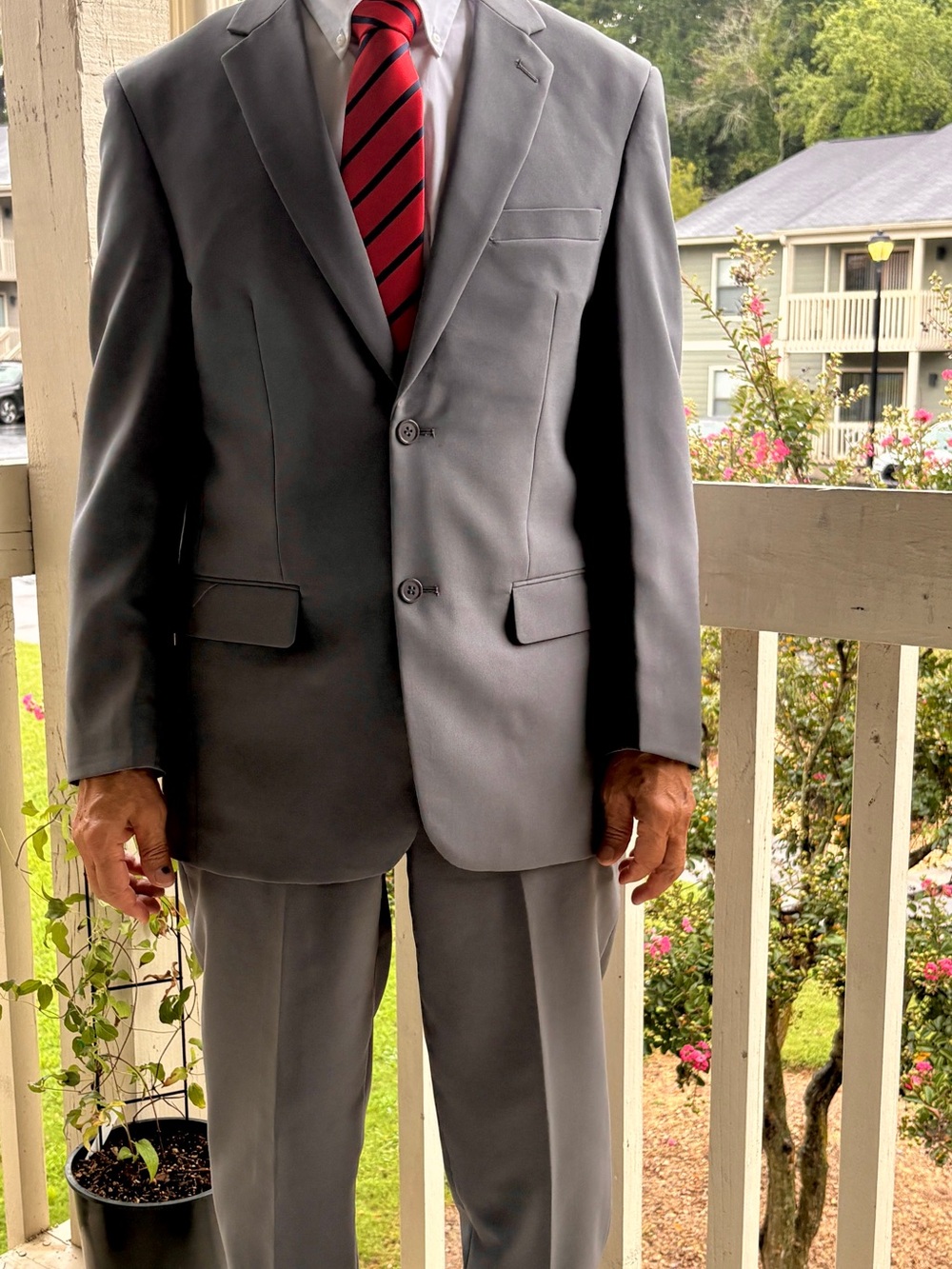 🔥LUCCI Mens Sz 38R grey suit 🔥